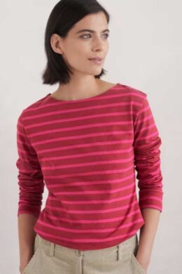 Seasalt Cornwall Breton Dahlia Coulis Sailor Shirt - La Vie en Rose Damesmode (1)