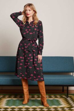 King Louie Amy Dress Harper Black - La Vie en Rose Damesmode