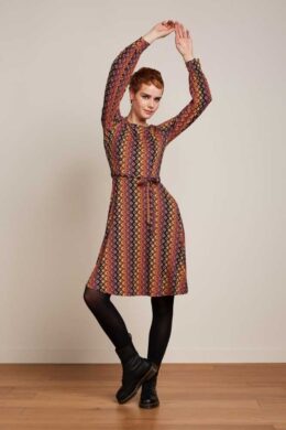 King Louie Betty Dress Connor Cabernet Red - La Vie en Rose Damesmode