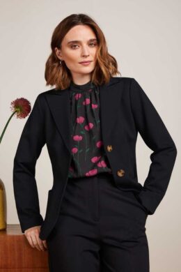 King Louie Bibi Blazer Uni Rodeo Black - La Vie en Rose Damesmode