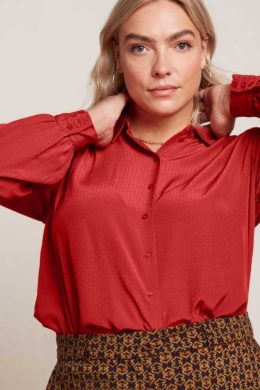 King Louie Carina Blouse Sista Terra Red - La Vie en Rose Damesmode