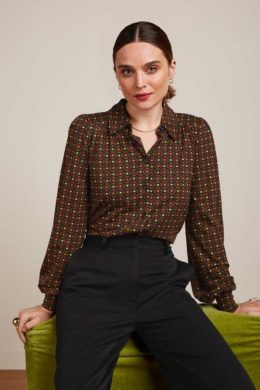 King Louie Carina Blouse Valley Cabernet Red - La Vie en Rose Damesmode