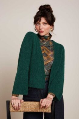 King Louie Emily Cardi Millie Pine Green - La Vie en Rose Damesmode