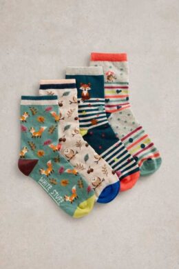 White Stuff Woodland Animals Socks Giftbox - La Vie en Rose Damesmode