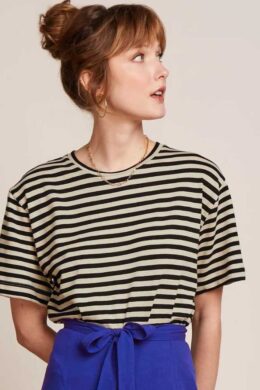 King Louie Boxy Tee Chopito Stripe Black - La Vie en Rose Damesmode