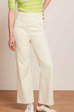 King Louie Debra Pants Retro Denim Ivory - La Vie en Rose Damesmode