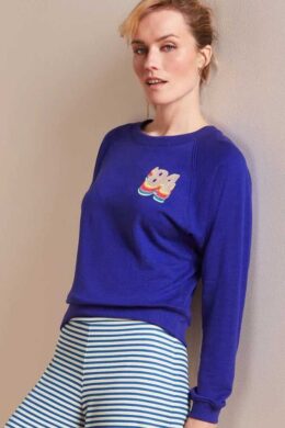 King Louie Febe Sweater Peachy Bluing - La Vie en Rose Damesmode