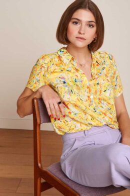 King Louie Maisie Blouse Laundrey Cream Gold Yellow - La Vie en Rose Damesmode