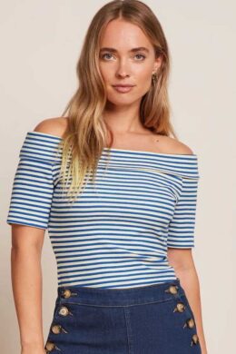 King Louie Nives Top Mariniere Stripe Bluing - La Vie en Rose Damesmode