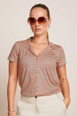 King Louie Tex Blouse Cocolupa Chino Cream - La Vie en Rose Damesmode