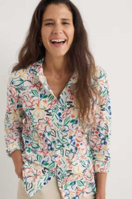 Seasalt Cornwall Larissa Shirt Painters Garden Chalk - La Vie en Rose Damesmode