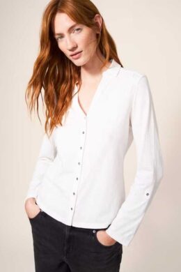 White Stuff Annie Jersey Shirt Brilliant White - La Vie en Rose Damesmode